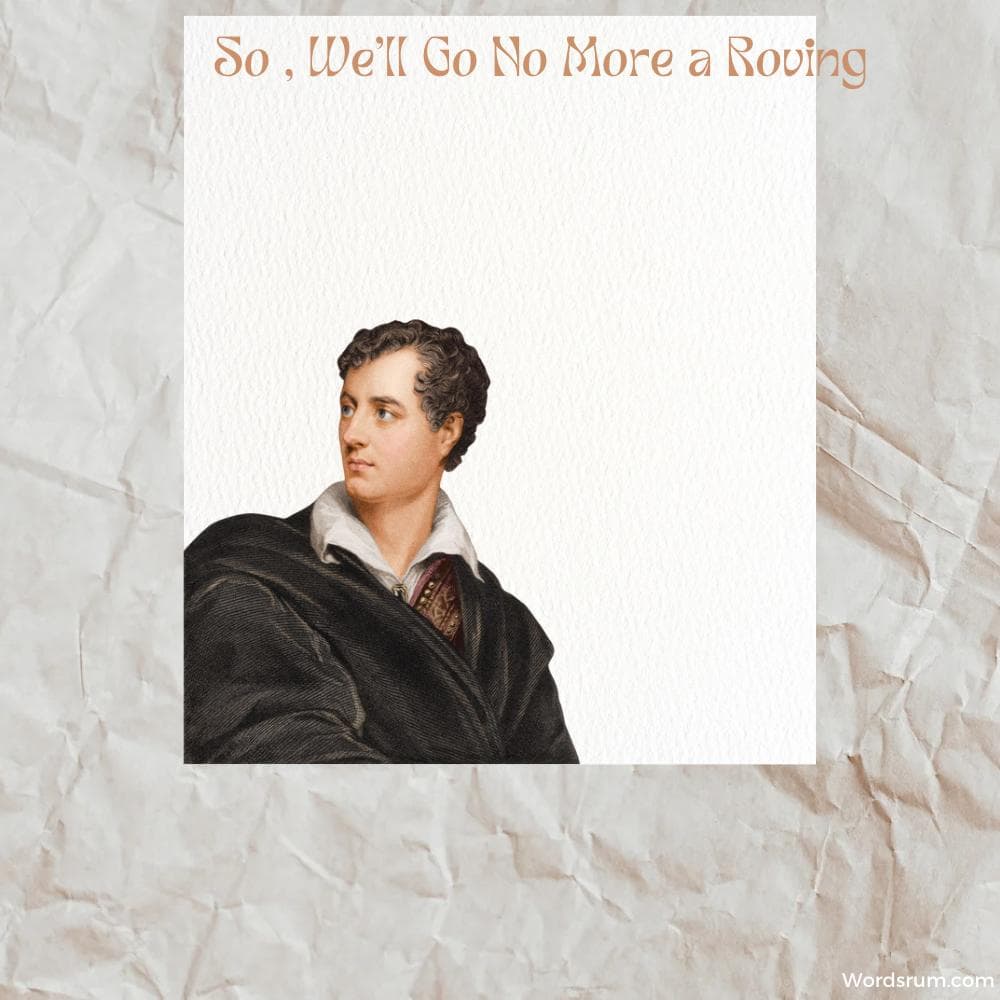 So We'll Go No More a Roving by Lord Byron cover image